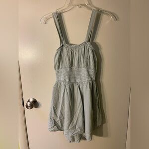 Hollister Green Gingham Sleeveless Romper